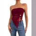 Women's Clothing Summer New Solid Color Side Drawstring Slit Irregular Slim Fit Tube Top Vest Top_ecoleips.com