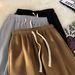 Women's Waffle Shorts Summer Casual Breathable Lounge Shorts - Loose Fit Retro Athletic Beach Shorts With Stretch (M-5XL, Black/Khaki/Grey/White)_ecoleips.com