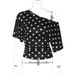 Best-Selling Women's Clothing 2026 Spring New Fashion Printed Polka Dot One-Shoulder Single-Sleeve Puff Sleeve_ecoleips.com