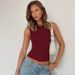 2025 Summer New Fashion Polka Dot Print Slim Fit Round Neck Sleeveless Top Women's Wholesale_ecoleips.com