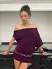New Mature Elegant Off-the-shoulder Two Wearing Bat Monochrome Loose And Thin Irregular Short Drape Dress Women_ecoleips.com