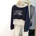 Elegant Off-shoulder Sweatshirt For Women, Early Autumn 2025, Plus Size, With A Camisole Layered Top Two-piece Set_ecoleips.com