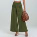 Women's High Waist Casual Pants Loose Fit With Pockets Cotton Polyester Spring/Autumn Bottoms_ecoleips.com