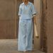 Spring Summer Women's Solid Color Two Piece Set Slimming Wide Leg Pants Versatile_ecoleips.com