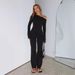 New Sexy Spice Girls Casual Ladies Suit Solid Color Long Sleeve Slim Top Elastic Pants Two-piece Set_ecoleips.com