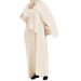 Directly Supplied By The Manufacturer, Yiduoduo's New Middle Eastern Long Robe With Headscarf, Loose-fitting Solid Color_ecoleips.com