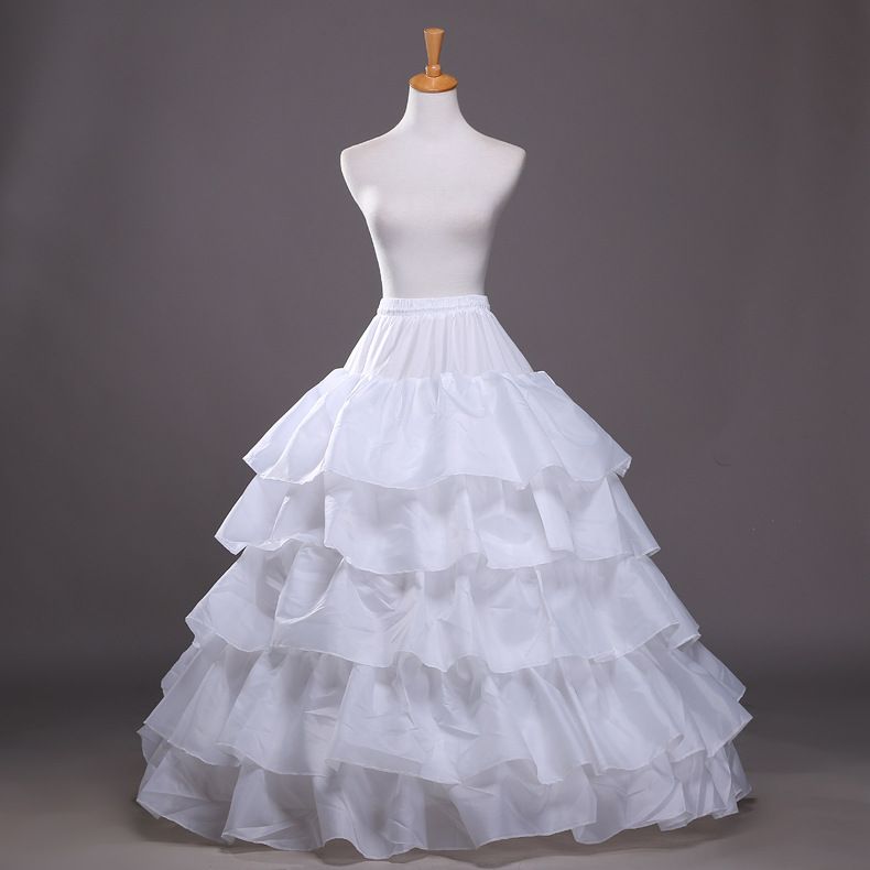 Elegant White Wedding Petticoat With 4 Steel Hoops & 5 Layers Of Ruffles – Perfect For Lolita Dresses, Bridal Gowns & Stage Performances_ecoleips.com