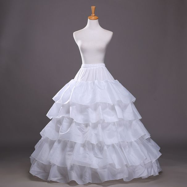 Elegant White Wedding Petticoat With 4 Steel Hoops & 5 Layers Of Ruffles – Perfect For Lolita Dresses, Bridal Gowns & Stage Performances_ecoleips.com