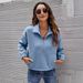 Women's Fleece Collar Short Loose Sweatshirt_ecoleips.com