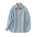 2026 Spring Autumn New European And American Cross-Border Women's Urban Casual Washed Denim Shirt Jacket M2_ecoleips.com