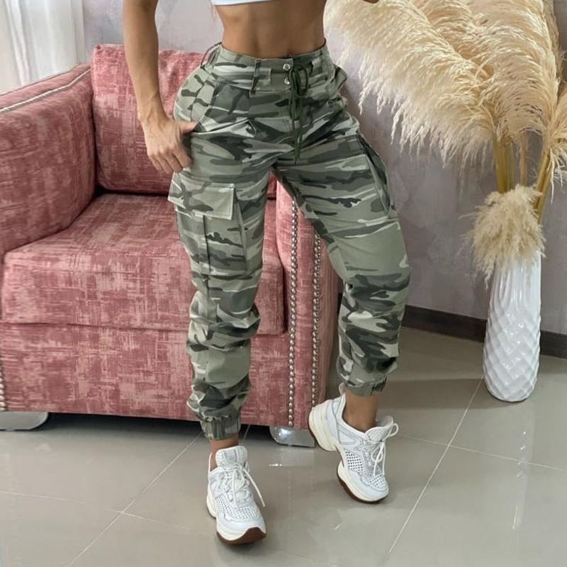 Women's Clothing Camouflage Print Casual Trousers No Positioning Print_ecoleips.com