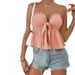 Women's Clothing New Sexy Tube Top With Waist Ruffles And Ultra Short Sleeveless Vest_ecoleips.com