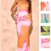 Women's Clothing Holiday Style Tube Top Off Shoulder Slim Dress Fashion Print Slit Hip Skirt_ecoleips.com