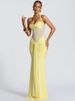 Mozision Halter Backless Sexy Maxi Dress Women Fashion Patchwork Off-shoulder Sleeveless Ruched Draped Bodycon Club Party Dress_ecoleips.com