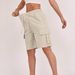 Women's High-Waisted Casual Cargo Shorts Summer Fashion Trend Button Drawstring Design With Pockets Regular Fit Polyester_ecoleips.com