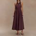 Women's Clothing Elegant Commuter Style Dress Off Shoulder Backless Long Halter Neck Spring Summer For Formal & Casual_ecoleips.com
