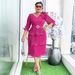 Elegant V-Neck A-Line Chiffon Dress With Pleated Detail - Flowy Midi Dress For Women, Plus Size Available (Green/Rose/White/Black)_ecoleips.com