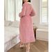 Aria Basics Cross-Border Coral Fleece Large Lapel Pajamas For Women, Autumn Winter New European And American Style, High-End_ecoleips.com