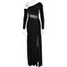 Women's Clothing One Shoulder Pleated Waist See Through Off Shoulder Mesh Women's Sexy Long Skirt_ecoleips.com