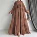 Verve M2695 Women's Muslim Solid Color Vest Dress Fashion Elegant Long Robe Coat_ecoleips.com