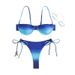 Women's 3-Piece Gradient Color Bikini Set With Underwire Support Bodycon Swimsuit Sexy Sporty Style Swimwear For All Seasons_ecoleips.com