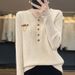 Women's Low Neck Slim Fit Knitwear V Neck Sweater Korean Style Casual Versatile Base Layer Autumn Pullover_ecoleips.com
