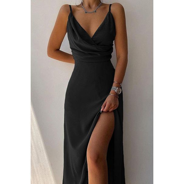 Summer V-Neck, Strapless, Slit, Fashionable, Fitted Dress For Women_ecoleips.com