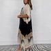 Summer Women's Long Casual Dress Chiffon Color Block Large Stock Available_ecoleips.com