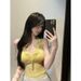 Pure Desire Heavy Craft Unique Stunning Patchwork Vest Camisole V-neck Slim Fit Inner Layer Hot Girl Top Women Summer_ecoleips.com
