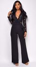 Women's Clothing Women's Long Sleeve Casual Wide Leg Jumpsuit Lace Trim Unique Lines For Formal & Casual For Women_ecoleips.com
