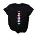 Cross-border European And American Moon Eclipse Cute Print Retro Fashion Women's Short-sleeve T-shirt_ecoleips.com