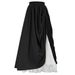 Vintage High Waist A-Line Midi Skirt Lace-Trimmed Flared Hem plus Size Women's Bottoms M-4XL Size Freedom Color Poetry_ecoleips.com