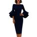 Elegant Bodycon Dress for Women with Flutter Sleeves Night out Cocktail Party Women's Fashion_ecoleips.com