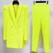 Women's Clothing In Stock New Fashion Personality Silhouette Shrug Double Breasted Mid Length Suit Jacket Fluorescent Yellow_ecoleips.com