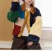 Women's Clothing Retro Color Matching Colorful Plaid Silhouette Loose Lamb Wool Short Jacket_ecoleips.com