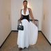2026 New European And American Style Fashion Women's Clothing Contrasting Colors, Slim-fitting Long Skirt, Sleeveless Neck And Waist Dress_ecoleips.com