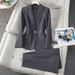 Women's Professional Suit Set Wine Red Elegant Blazer And Pants Office Interview Business Attire_ecoleips.com