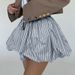 Women's High-Waisted French Pleated Skirt Striped Color Block Fluffy Short Skirt Style New_ecoleips.com