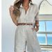 women's clothing 2024 new solid color fashionable casual long-sleeved shirts, belts and shorts women's suits_ecoleips.com