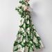 Women's Fashion Personality Printed Skirt V-Neck Swing Dress_ecoleips.com