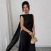 Elegant Sleeveless Blouse for Women with Flowing Ribbon Detail Breathable Polyester Blend Top for Office And Evening Wear_ecoleips.com