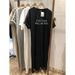 Summer Thin Plus Size Loose Short Sleeved Dress Women 2025 New Letter Printed Simple Round Neck Dress_ecoleips.com