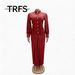 Women's Stretchy Bodycon Long Sleeve Dress Slim Fit Casual Evening Outfit Statement Buttons M to XXXL_ecoleips.com