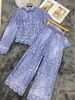 Women's Korean Style Fashion Heavy Embroidery Lapel Long Sleeve Shirt And High Waisted Slimming Wide Leg Pants Two Piece Set Summer New_ecoleips.com