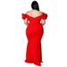 Plus Size Women's Bodycon Dress Summer New Arrival Ruffled Sleeve Backless Sexy Design Casual Elegant Women's Long Dress_ecoleips.com
