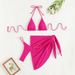Aria Basics European American Ins Style Drawstring Strap Swimsuit Apron Mesh Three-piece Set For Women, Sexy And Slimming Bikini_ecoleips.com