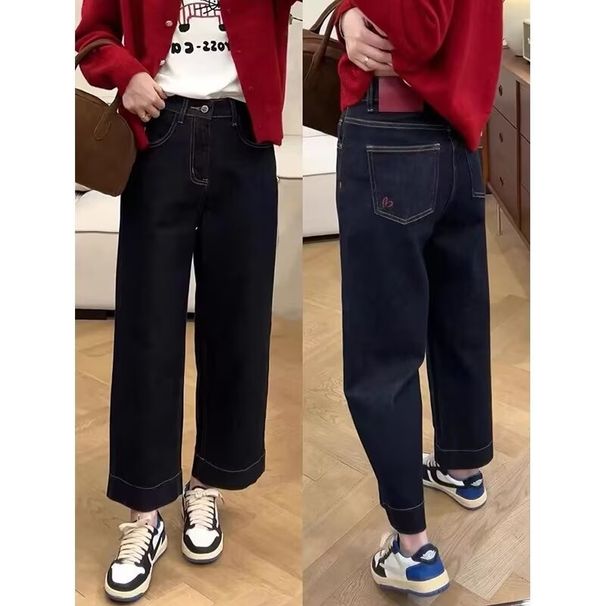 Retro Straight-leg Jeans Women, New Spring And Autumn Style, Plus Size, Suitable For Pear-shaped Body Types, Petite,_ecoleips.com