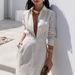 Women's Clothing 2025 Autumn New Elegant Turn-Down Collar Long Sleeve Shirt High Waist Slimming Skirt Two-Piece Set_ecoleips.com