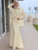 Women's Clothing Pure Color Elegant Gentle Temperament Long Sleeved Tops Long Skirt Comfortable Suit_ecoleips.com