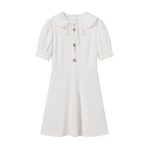 Aria Basics Aria Basics 2024 Spring New European American Cross-Border Women's Fashion Sweet And Elegant Detachable Doll Collar Dress 1874_ecoleips.com